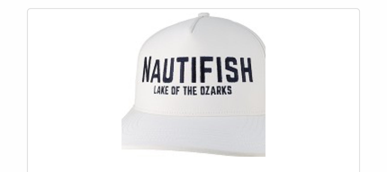 White/Navy Above Cut Emb hat