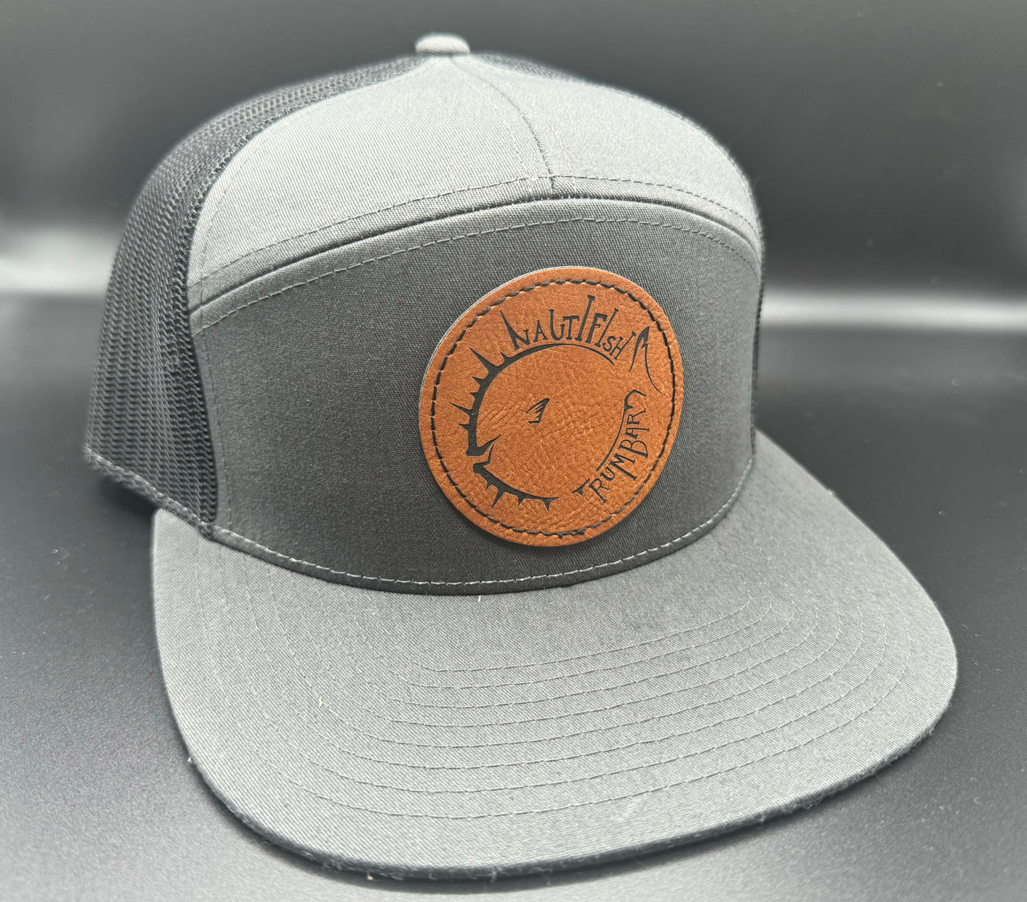 Grey & Tan Nauti Patch Hat