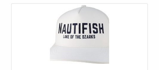 White/Navy Above Cut Emb hat