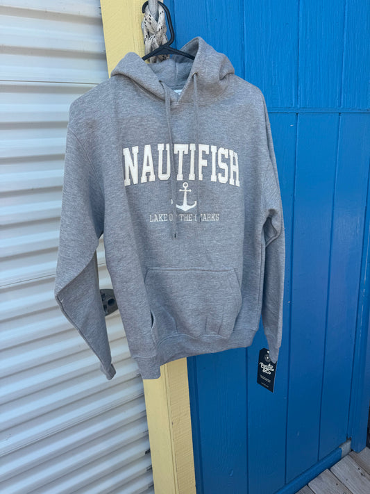 Nauti Gray Hoodie With White Letters