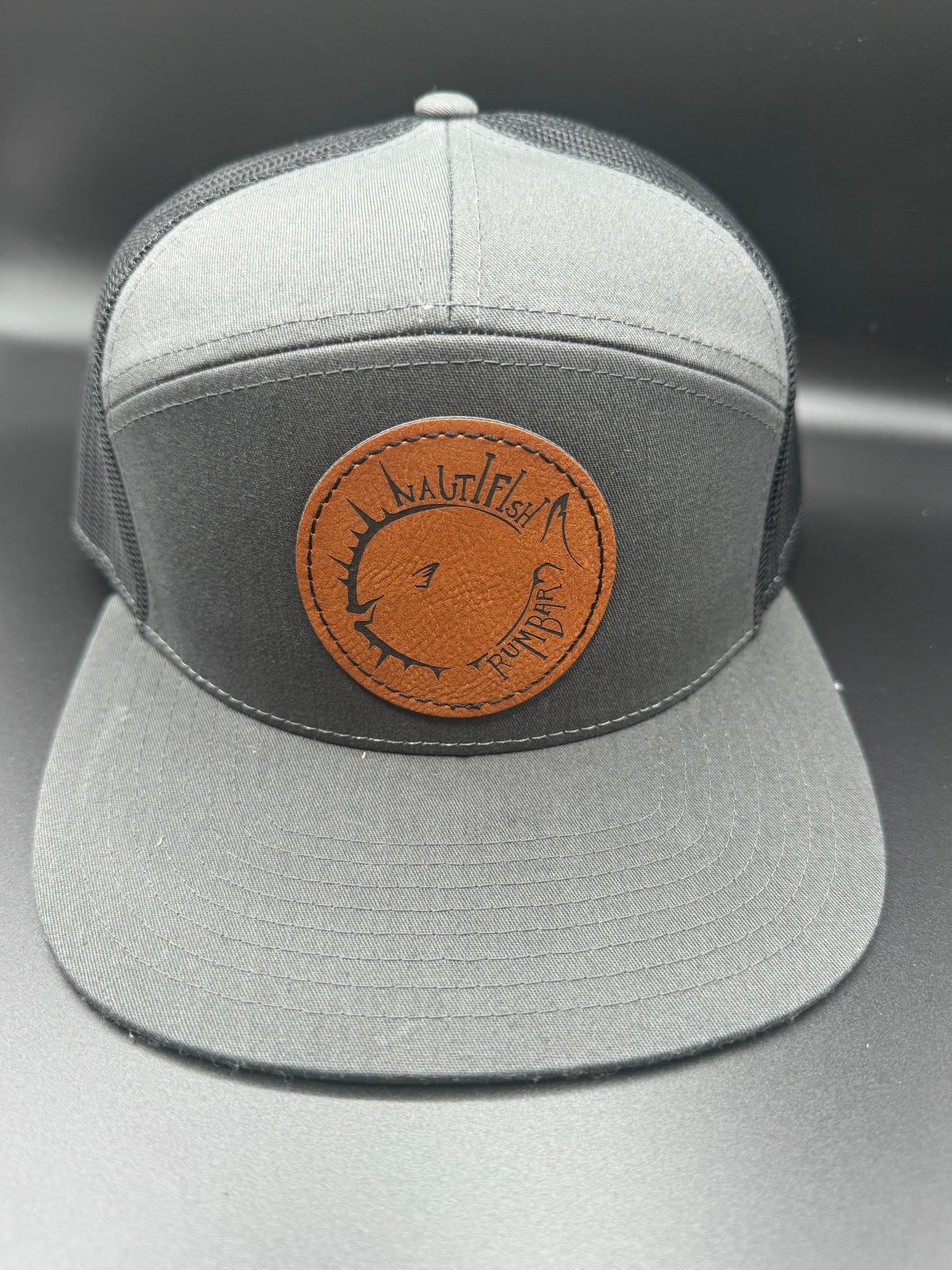 Grey & Tan Nauti Patch Hat