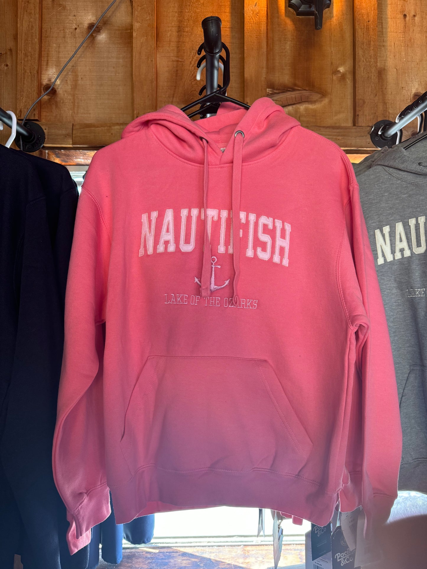 Nauti Pink Hoodie With Light Pink Letters