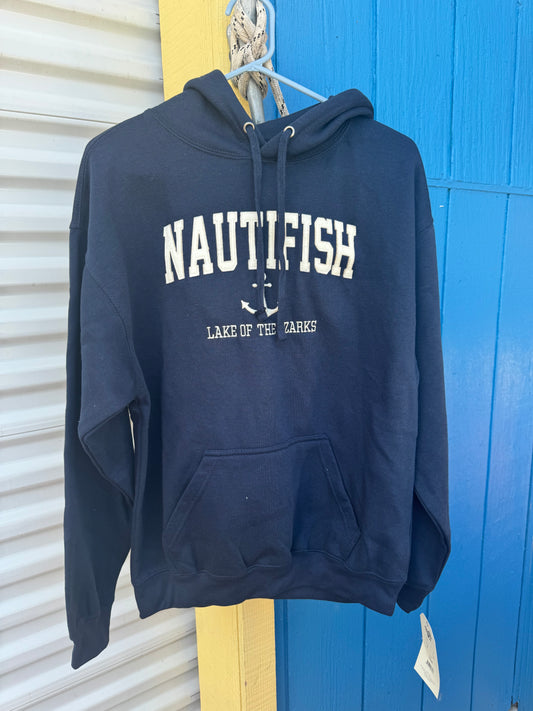 Nauti Navy Hoodie With White Letters