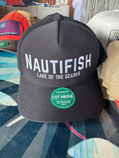 Black/White Cut Above Nautifish Emb hat